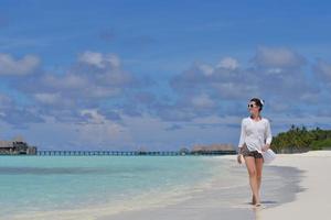 happy woman enjoy  summer time photo