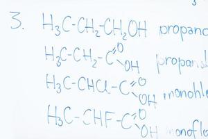 chemical molecule structure on white boar photo