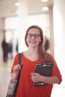 student girl with tablet computer photo