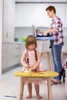 mother and daughter spending time together at home photo