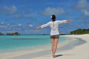 happy woman enjoy  summer time photo