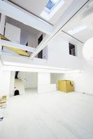 Sweden, 2022 - Interior of empty stylish modern open space two level apartment photo