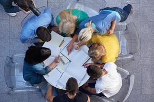 group of students  top view photo