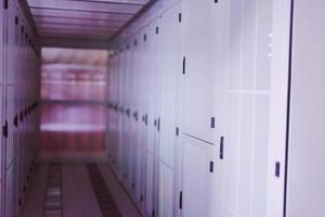 modern server room with white servers photo