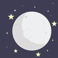 Luna llena simple con icono de estrella ilustración vectorial EPS10 vector