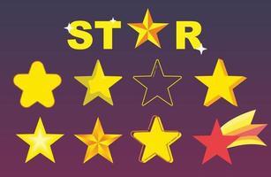 set yellow star collection icon vector illustration EPS10