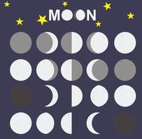 full set moon collection icon vector illustration eps10