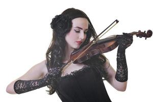 beautiful young lady play violin photo