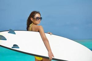 beautiful  woman relax on tropical  beach photo