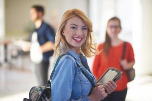 student girl with tablet computer photo