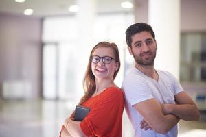 students couple standing together photo