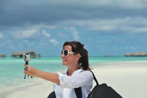 happy woman enjoy  summer time photo