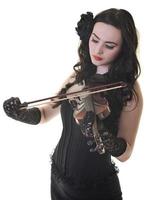 beautiful young lady play violin photo