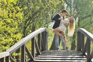 romantic couple in love outdoor photo