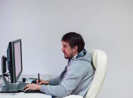 Graphic Designer Working at Workplace photo