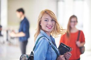 student girl with tablet computer photo