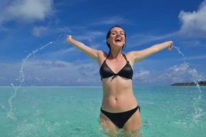 happy woman enjoy  summer time photo