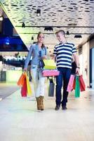 Sweden, 2022 - Family in shopping mall photo