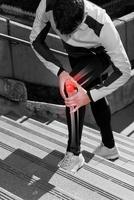 runner knee injury with skelethon photo