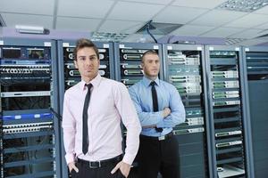 it enineers in network server room photo