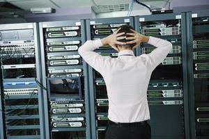 system fail situation in network server room photo