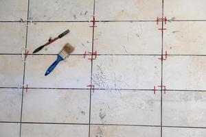 Ceramic tiles and tools for tiler photo