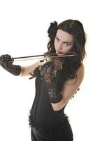 beautiful young lady play violin photo