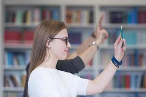 group of students  raise hands up photo