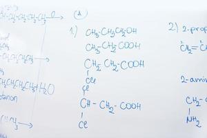 chemical molecule structure on white boar