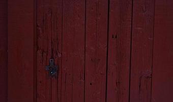tradidional wooden wall of a red house in Norway photo