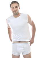 healthy fit young man islated on white background photo