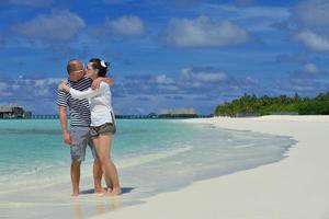 happy young couple have fun on summer photo