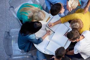 group of students  top view photo