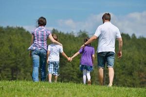 happy young family have fun outdoors photo