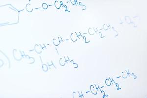 chemical molecule structure on white boar photo