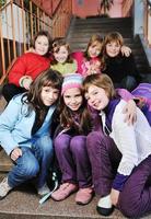 happy children group in school photo