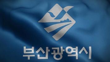 fondo de bucle de bandera de corea del sur de busan 4k video