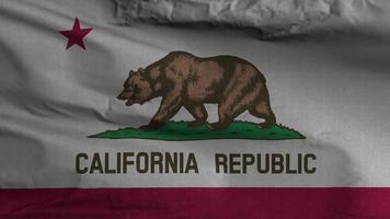 fondo de bucle de bandera del estado de california 4k video