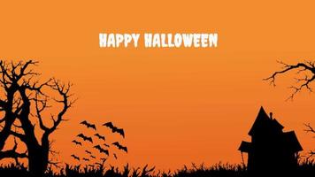 Happy Halloween Animation. Animation background or banner for halloween video