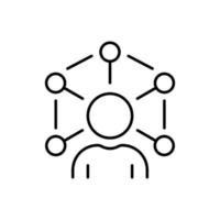 Ability Line Icon. Capability Social Increase Expertise Outline Icon. Job Employee Training Talent Skill Linear Pictogram. Management Efficiency. Editable Stroke. Isolated Vector Illustration.