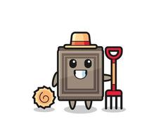 Mascot character of carpet as a farmer vector