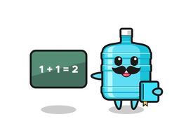 Illustration of gallon water bottle character as a teacher vector