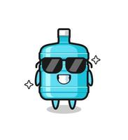 Cartoon mascot of gallon water bottle with cool gesture vector