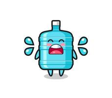 gallon water bottle cartoon illustration with crying gesture vector