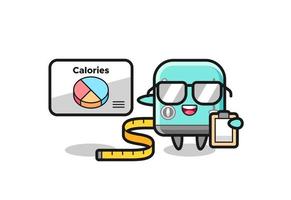 Illustration of toaster mascot as a dietitian vector