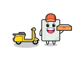 Character Illustration of paper as a pizza deliveryman vector