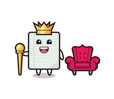 Mascot cartoon of paper as a king vector