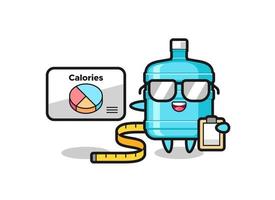 Illustration of gallon water bottle mascot as a dietitian vector