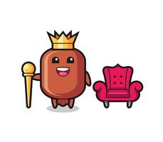 Mascot cartoon of sausage as a king vector