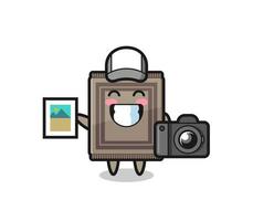 Character Illustration of carpet as a photographer vector